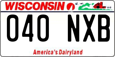 WI license plate 040NXB