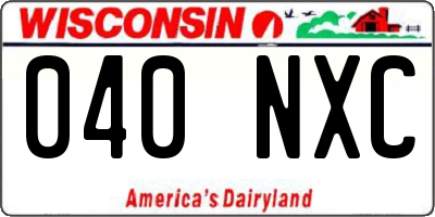 WI license plate 040NXC