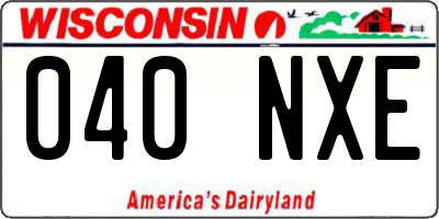WI license plate 040NXE