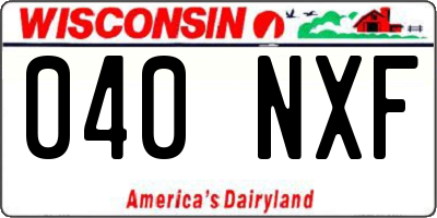 WI license plate 040NXF