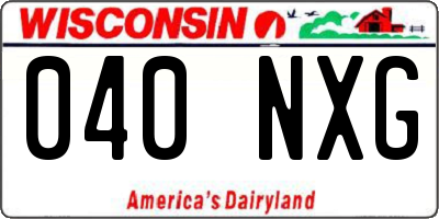 WI license plate 040NXG