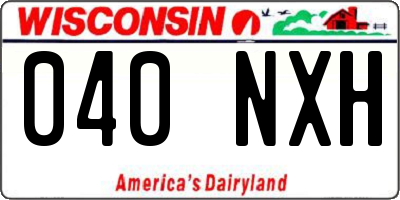 WI license plate 040NXH