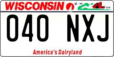 WI license plate 040NXJ