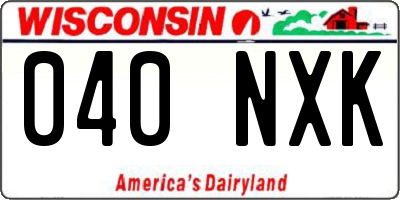 WI license plate 040NXK