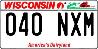 WI license plate 040NXM