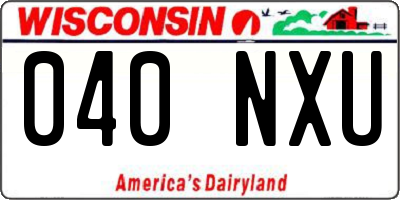 WI license plate 040NXU