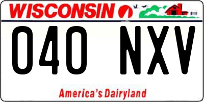 WI license plate 040NXV