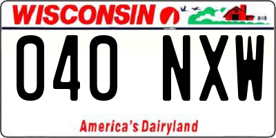WI license plate 040NXW
