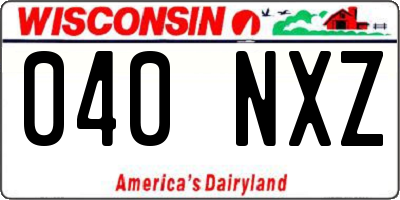 WI license plate 040NXZ