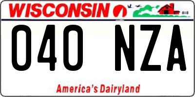 WI license plate 040NZA
