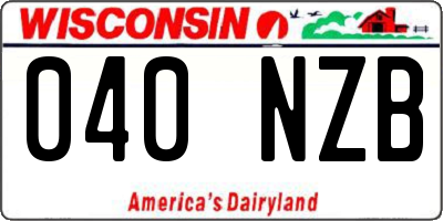 WI license plate 040NZB