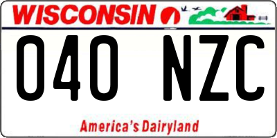 WI license plate 040NZC