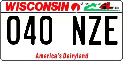 WI license plate 040NZE