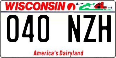 WI license plate 040NZH