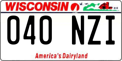 WI license plate 040NZI