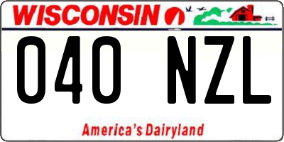 WI license plate 040NZL