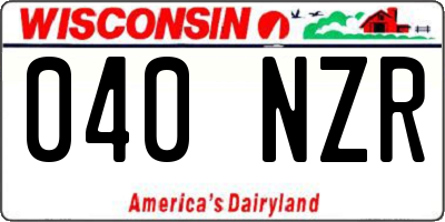 WI license plate 040NZR
