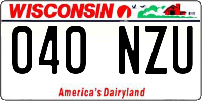 WI license plate 040NZU
