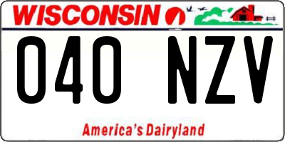 WI license plate 040NZV