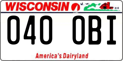 WI license plate 040OBI