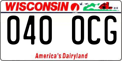 WI license plate 040OCG
