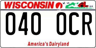 WI license plate 040OCR
