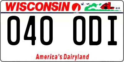 WI license plate 040ODI