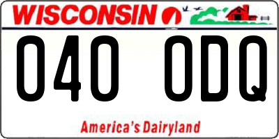WI license plate 040ODQ