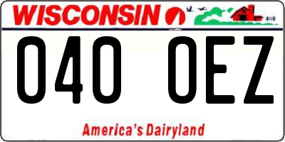 WI license plate 040OEZ