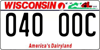 WI license plate 040OOC