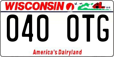 WI license plate 040OTG