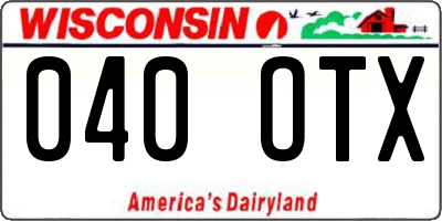 WI license plate 040OTX