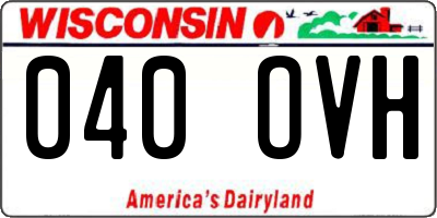 WI license plate 040OVH