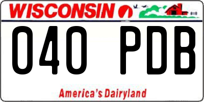 WI license plate 040PDB