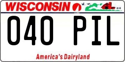 WI license plate 040PIL