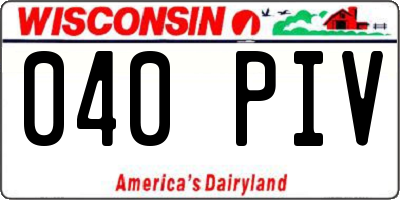 WI license plate 040PIV