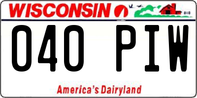 WI license plate 040PIW