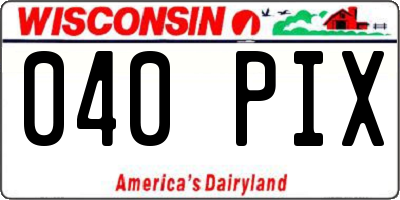 WI license plate 040PIX