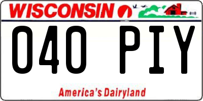 WI license plate 040PIY