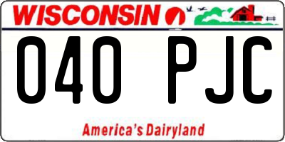 WI license plate 040PJC
