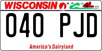 WI license plate 040PJD