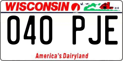 WI license plate 040PJE