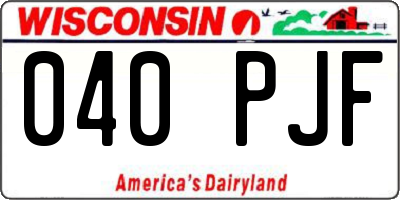 WI license plate 040PJF