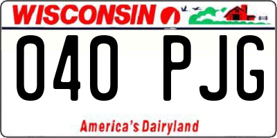 WI license plate 040PJG