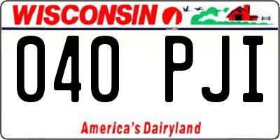WI license plate 040PJI