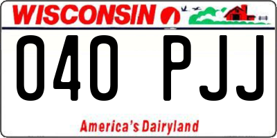 WI license plate 040PJJ