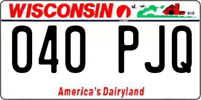 WI license plate 040PJQ