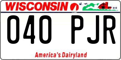 WI license plate 040PJR