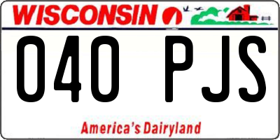 WI license plate 040PJS