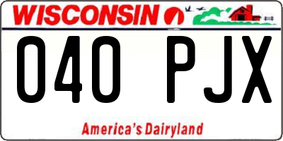 WI license plate 040PJX